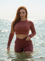 Leopard long sleeve top / Red