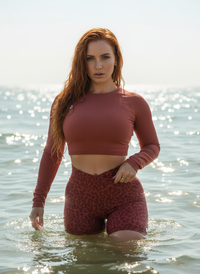 Leopard long sleeve top / Red