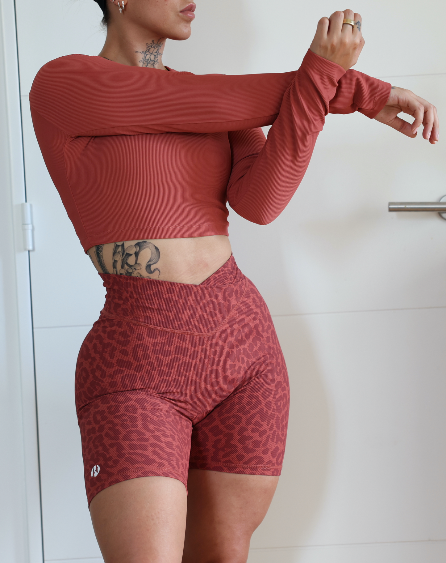 Léopard long sleeve top / Red